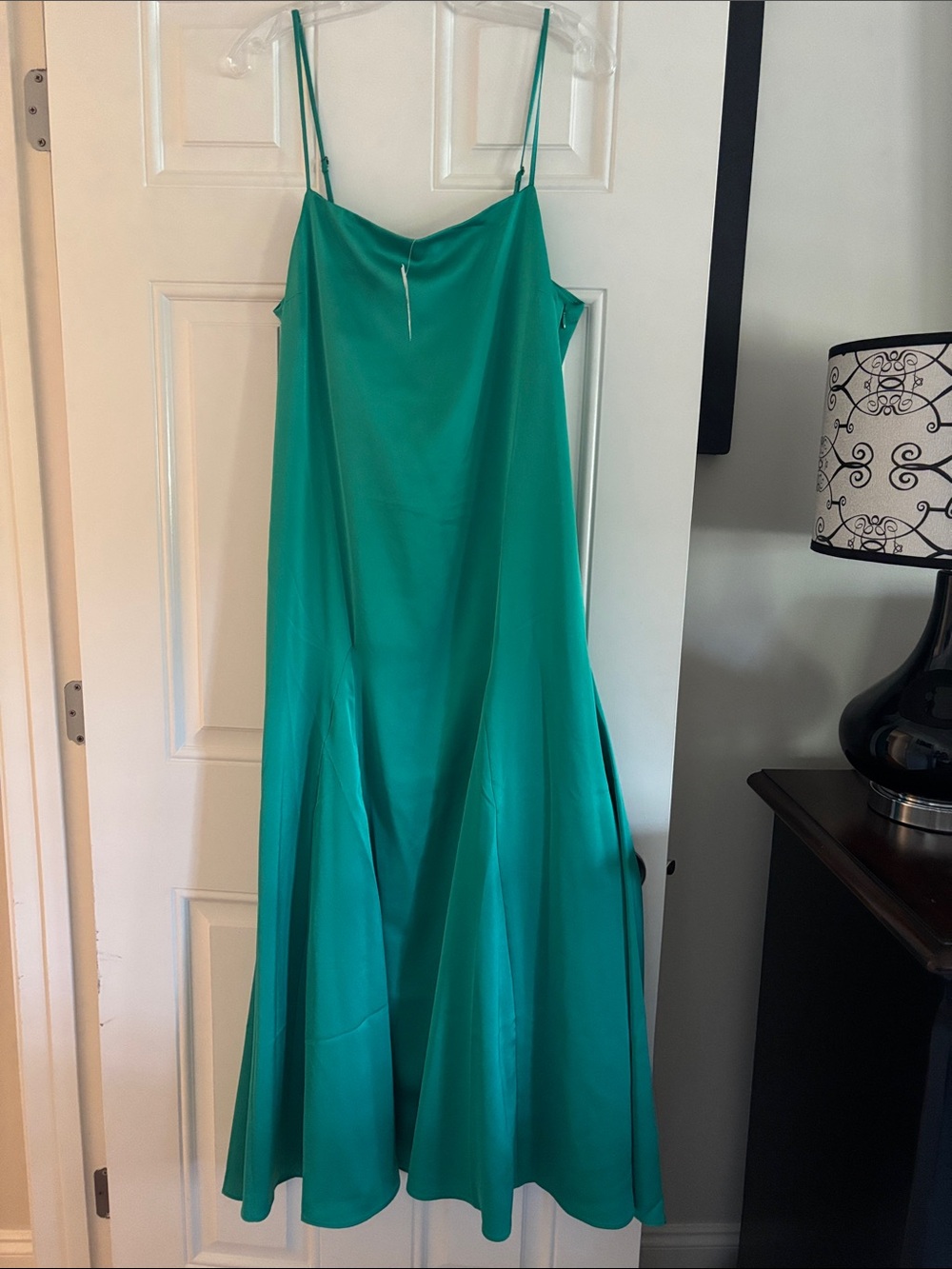 Elegant Green Slip Dress with Cowl Neck